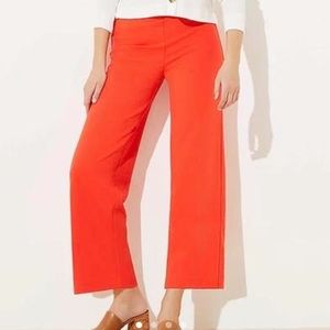 LOFT BRIGHT RED PALAZZO WIDE LEG PANTS